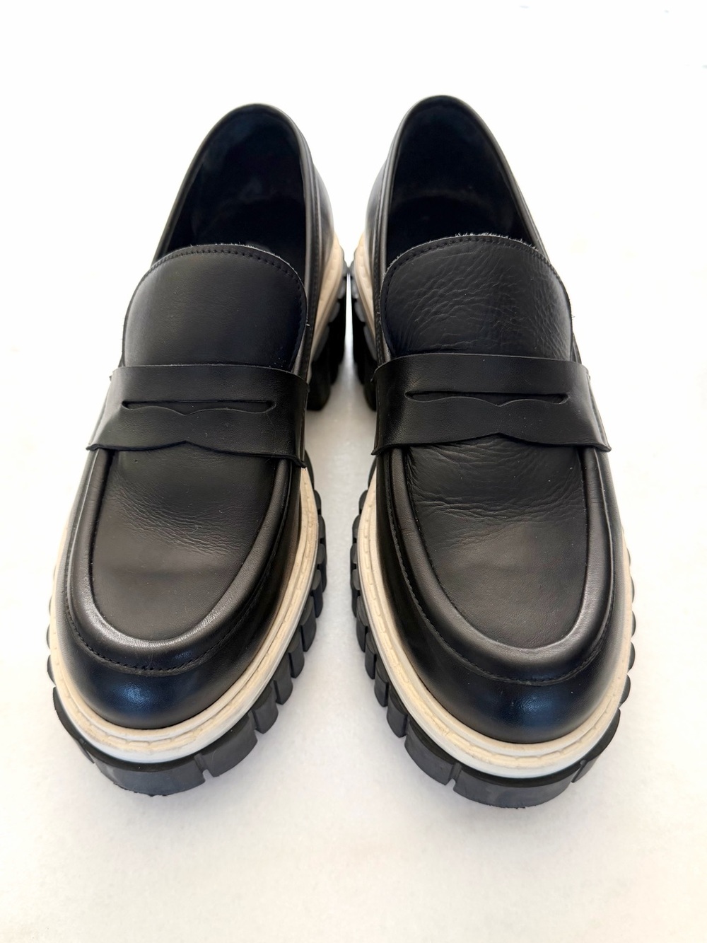 L’INTERVALLE Black Leather Platform Loafers - Picture 3 of 7